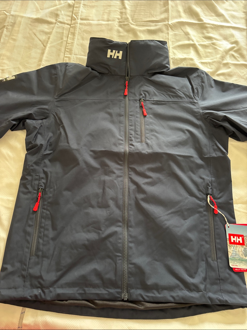 New Helly Hansen Crew Hooded Jacket Navy Sz Medium — image 6 of 8
